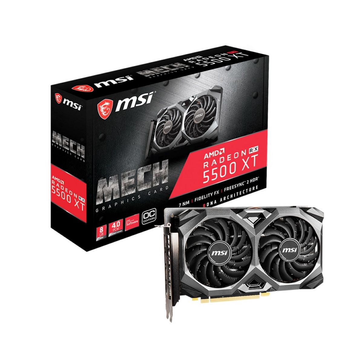 Tarj. Vga Msi Radeon Rx 5500 Xt Mech 8g Oc
