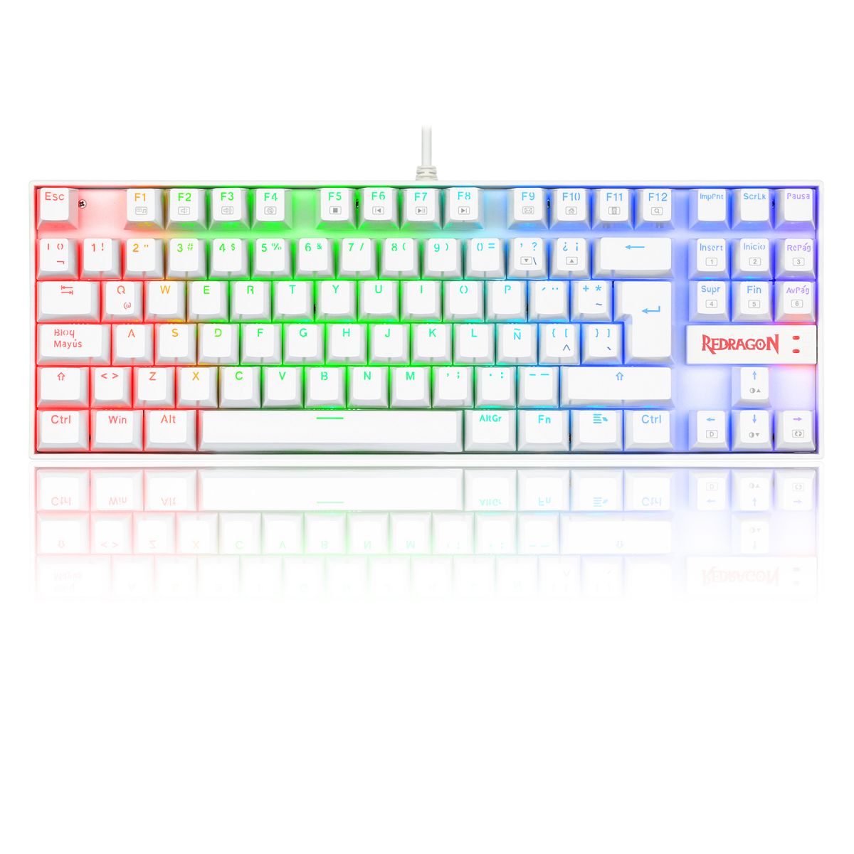 Teclado Redragon Kumara White Rgb Switch Blue