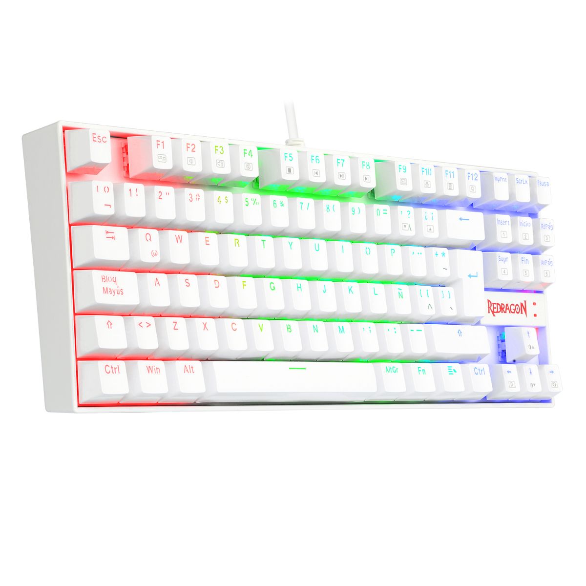 Teclado Redragon Kumara White Rgb Switch Blue