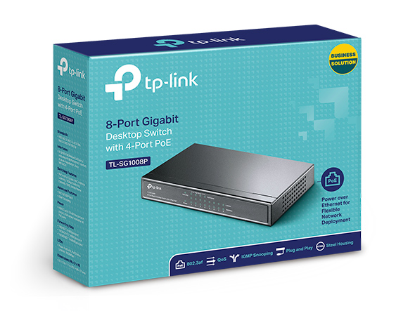 Switch POE 8 Puertos TP-Link Sg1008p 10/100/1000