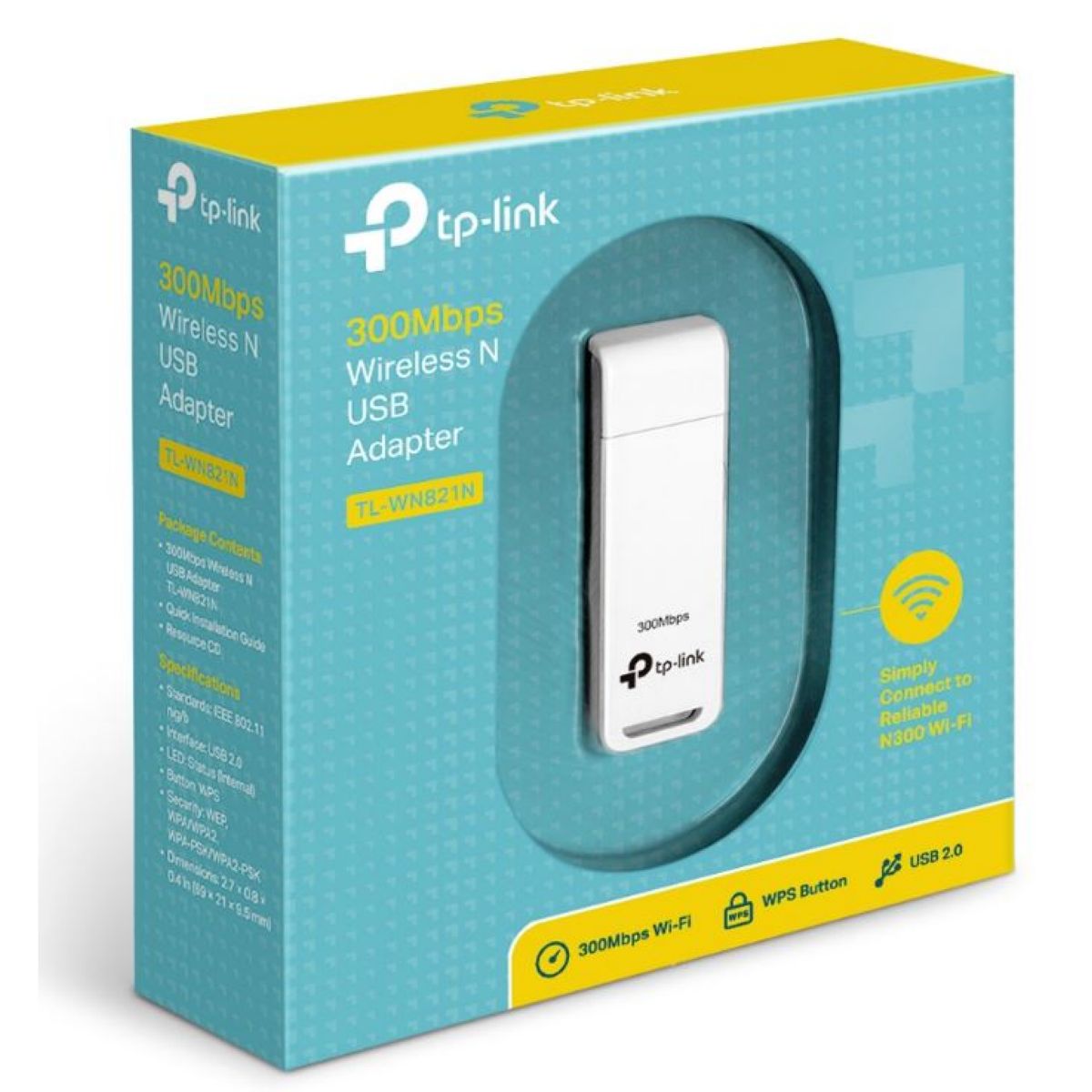 Adaptador WiFi USB TP-Link 300mb N Wn821n