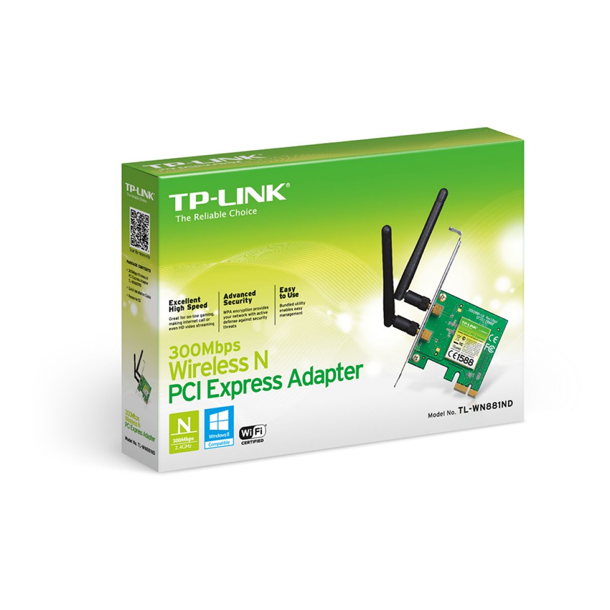 Adaptador WiFi Pci Express TP-Link Wn881nd 300mb N