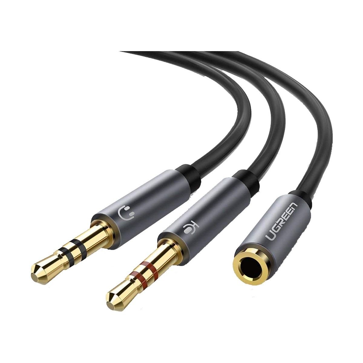 Cable De Audio Ugreen Dos Salidas Macho Black