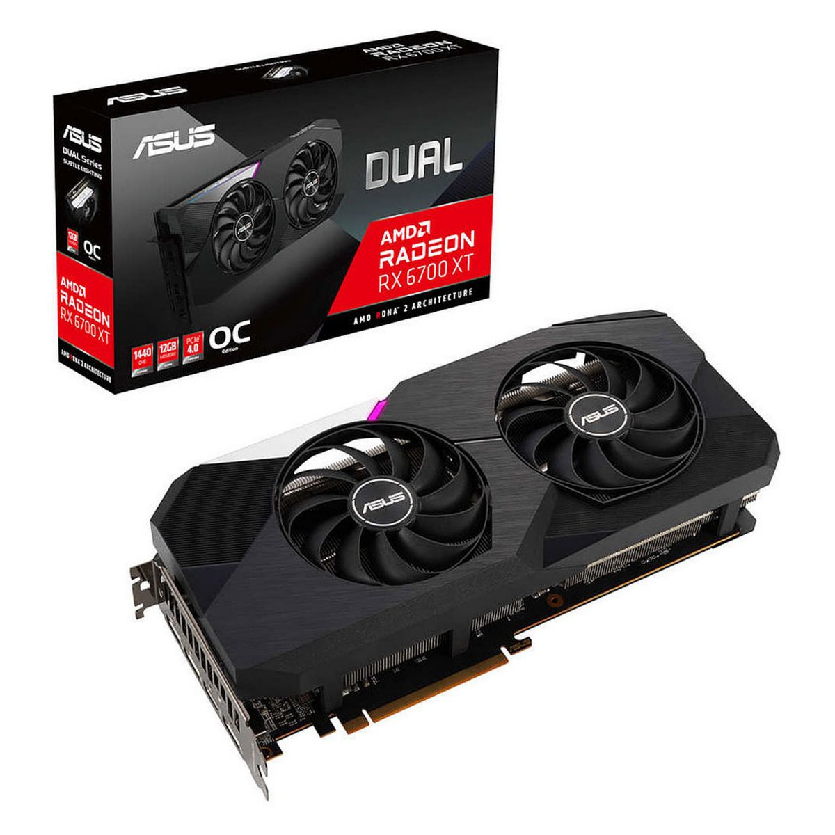 Tarjeta de video Grafica Asus Dual Rx 6700 Xt 12gb
