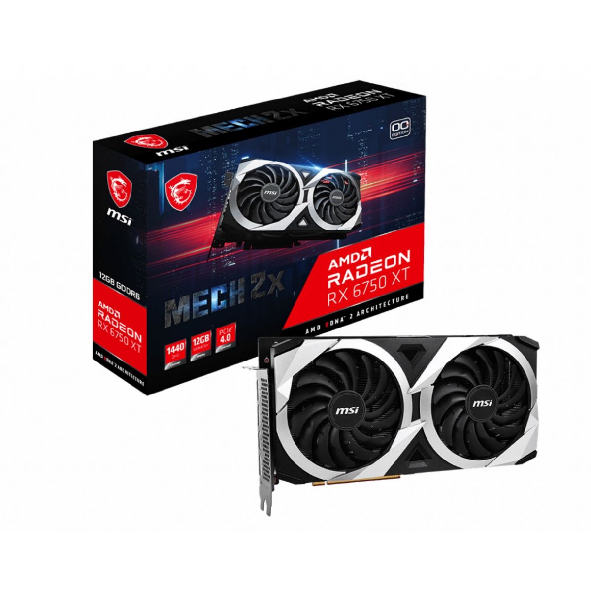 Tarjeta de video Grafica Msi Rx 6750 Xt Mech 2x Oc 12gb