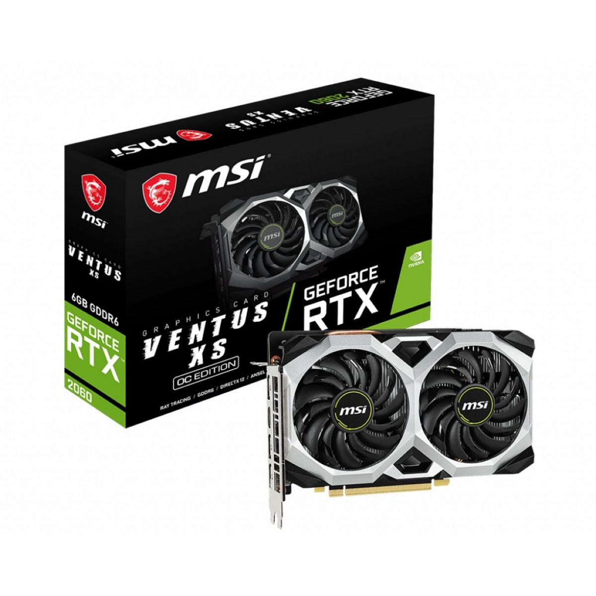 Tarj. Vga Msi Rtx2060 Ventus Xs 6gb Gddr6