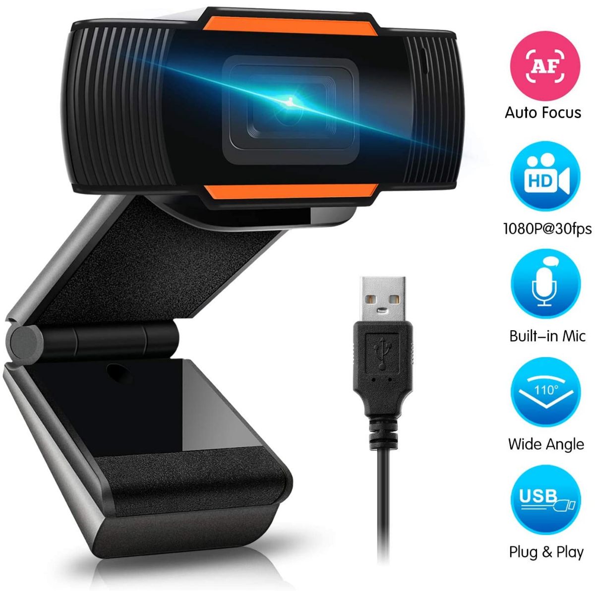 Camara Web Auto Focusing W/ Microph Hd 1080p