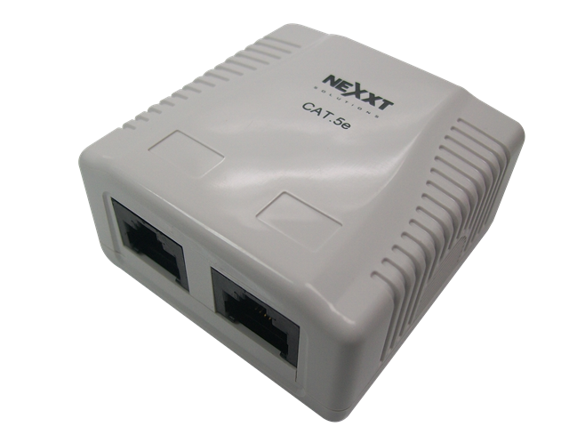 Caja 2 modulos RJ45 Cat5e Nexxt Blanca