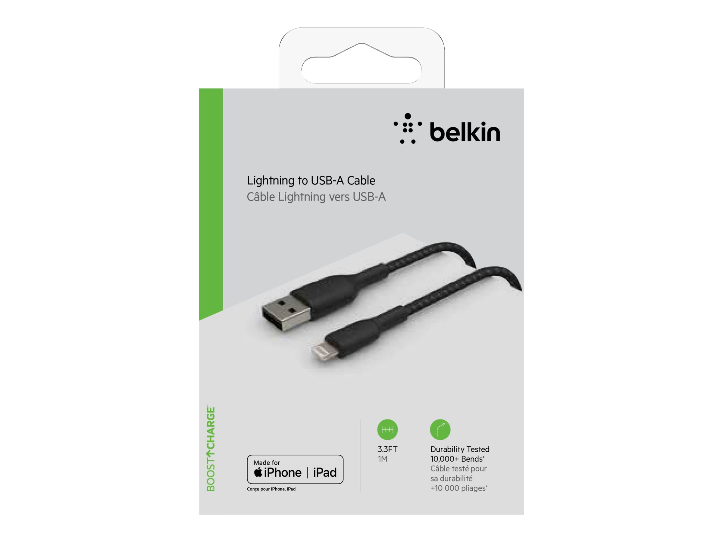 Cable IPhone Lightning a USB-C 1m Belkin CAA002bt1MBK Negro