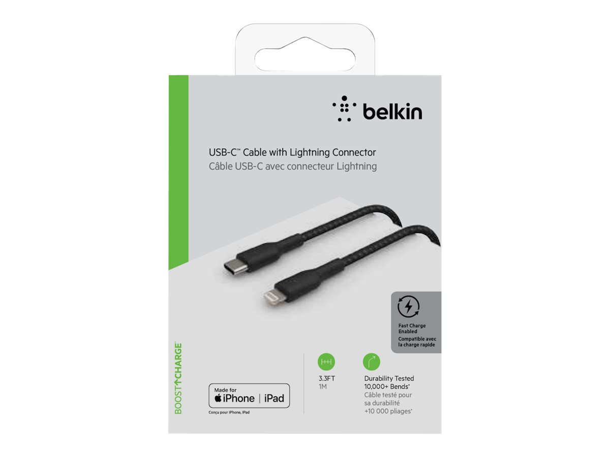 Cable iPhone Lightning a USB-C Belkin CAA004bt1MBK Negro