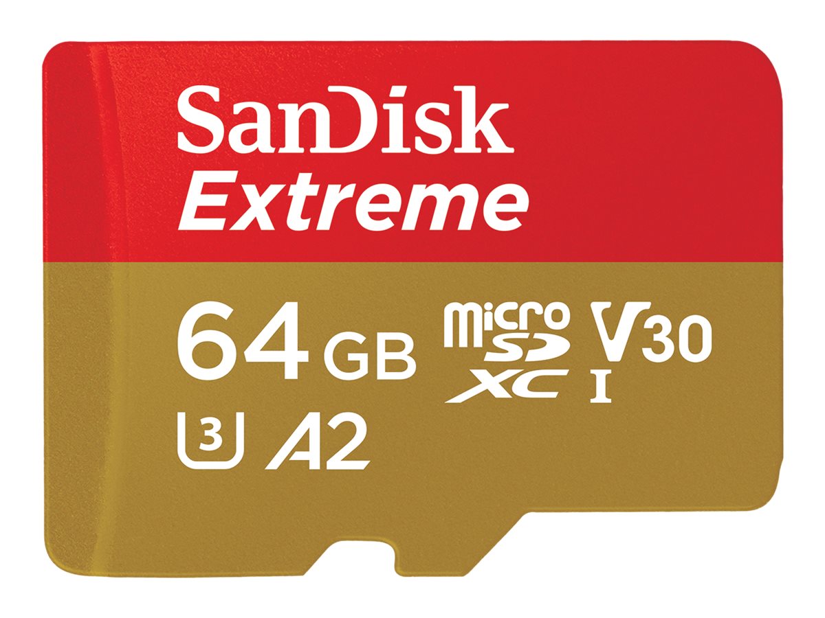 Tarjeta de memoria de 64GB SanDisk Extreme microSD adaptador