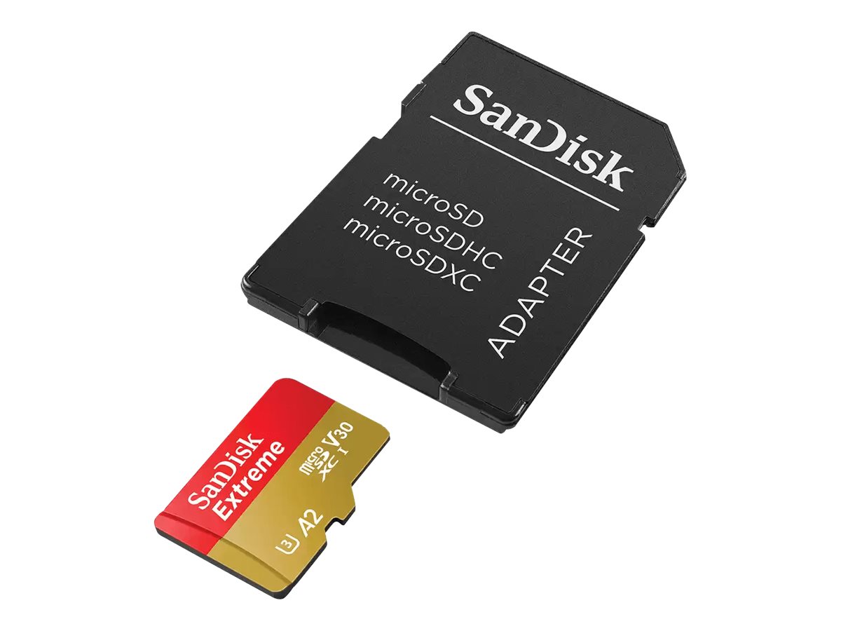 Tarjeta de memoria de 64GB SanDisk Extreme microSD adaptador