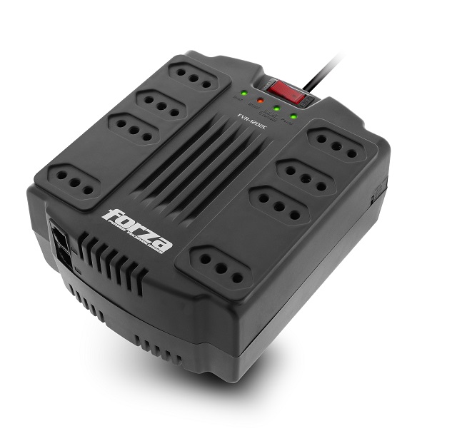 Regulador de voltaje 1200VA/600W Forza 8 Tomas 3 en linea