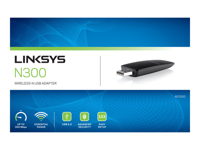 Adaptador USB 2.0 Linksys N300 AE1200-LA