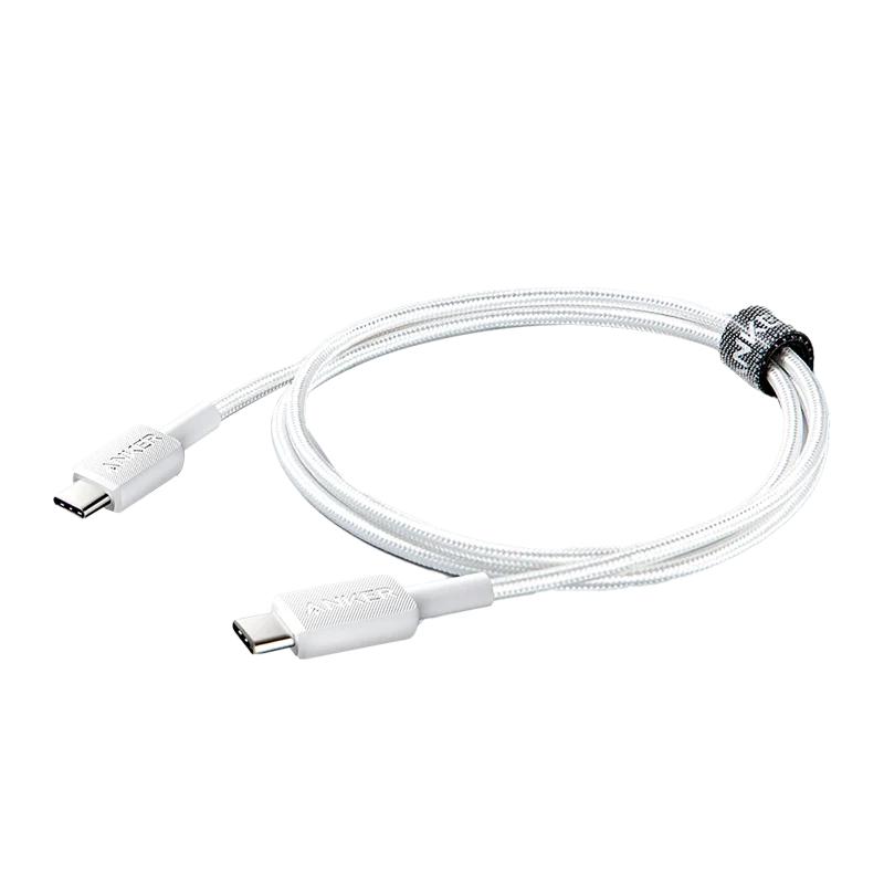 Cable trenzado USB-C a USB-C Anker 322 BLANCO 1,8 m