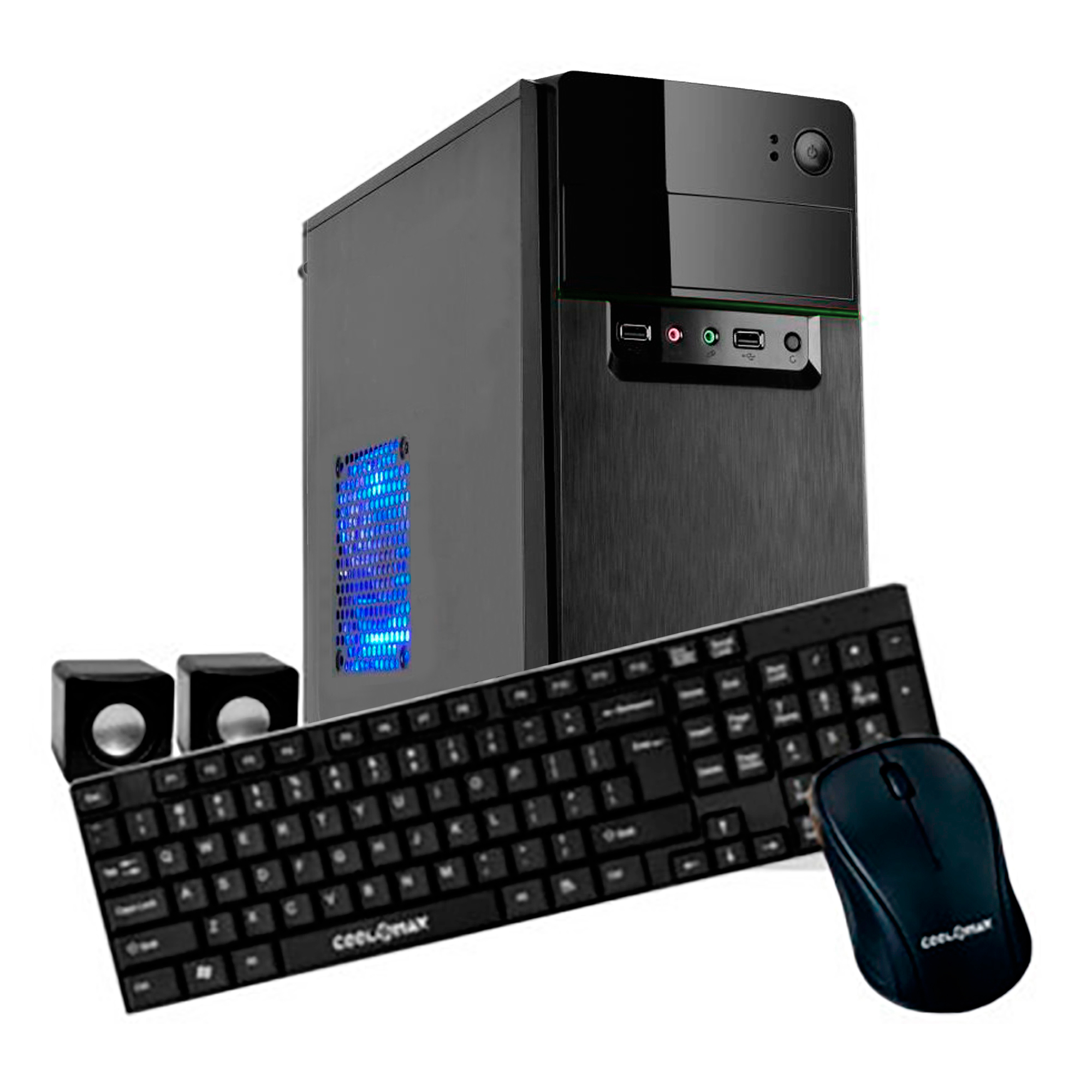 Gabinete ATX combo Teclado parlantes Mouse HSI 1506BKGN