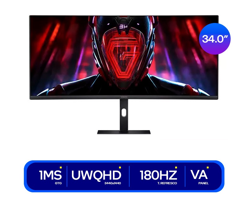 Monitor Curvo Xiaomi G34WQi 34” WQHD 180Hz 1ms Gaming
