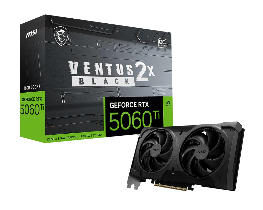 Tarjeta Grafica MSI RTX 5060 Ti Ventus 2X OC 16GB GDDR7