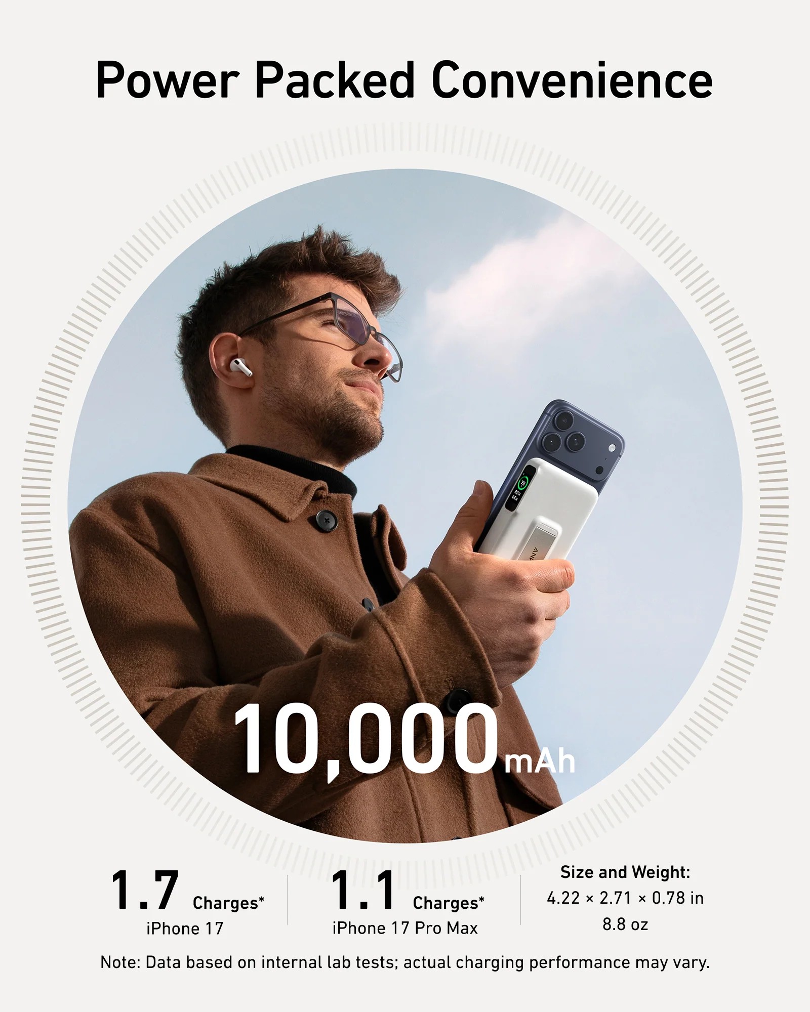 Power Bank Anker MagGo 10000mAh Qi2 15W Stand Blanco