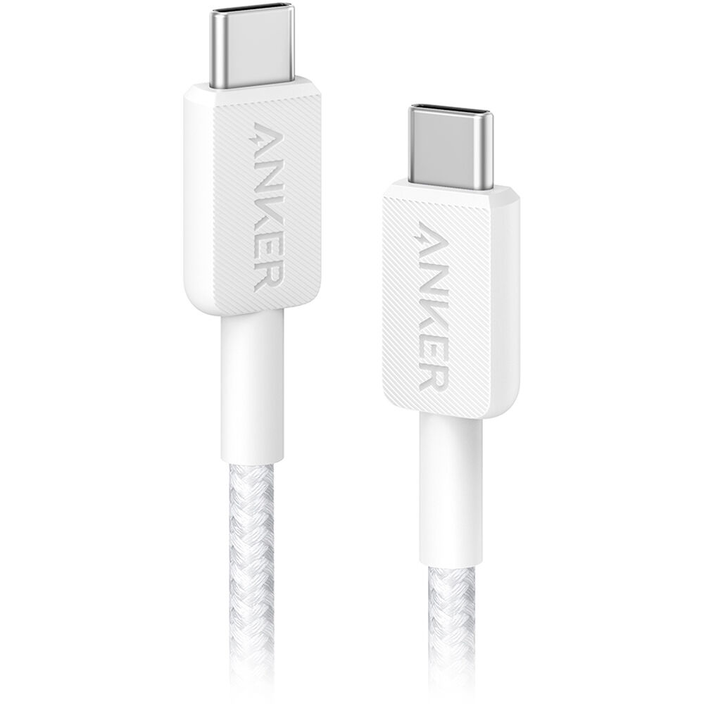 Cable trenzado USB-C a USB-C Anker 322 BLANCO 1,8 m