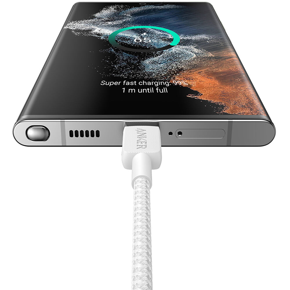 Cable trenzado USB-C a USB-C Anker 322 BLANCO 1,8 m