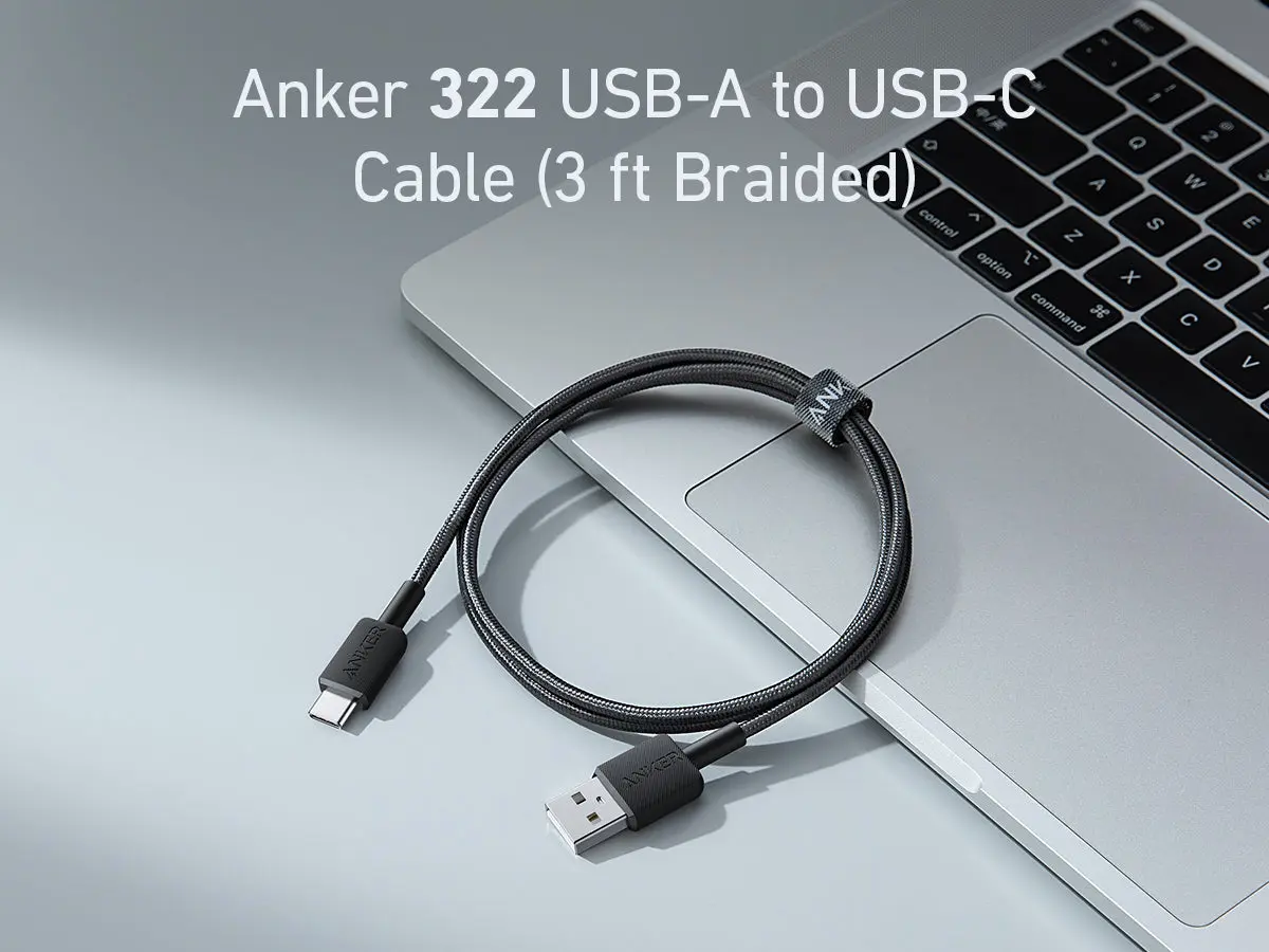 Cable USB-A a USB-C trenzado Anker 322 91cm negro