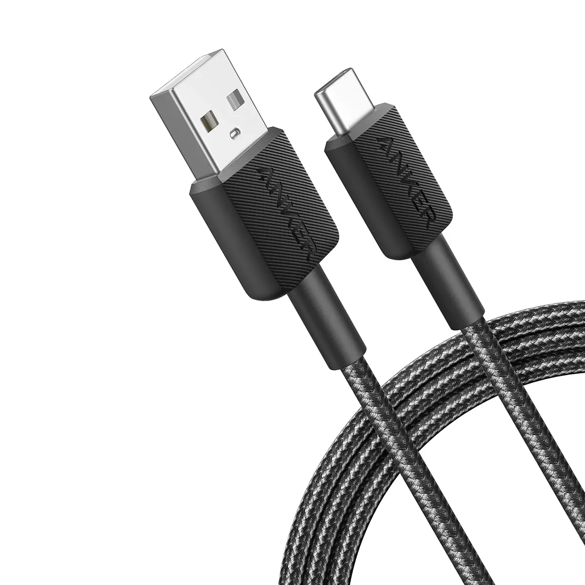 Cable USB-A a USB-C trenzado Anker 322 1,8 metros negro