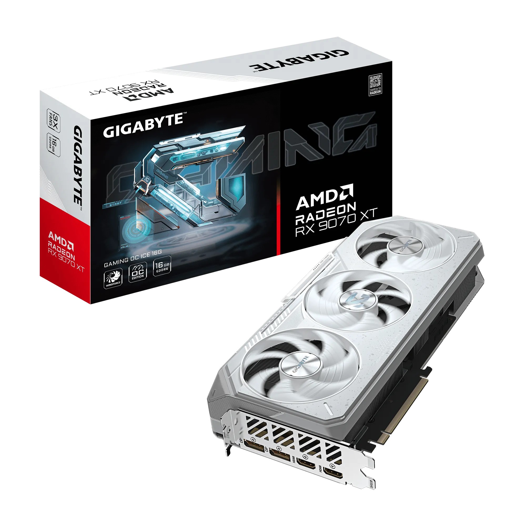 Tarjeta Grafica Gigabyte RX 9070 XT Gaming OC Ice 16GB