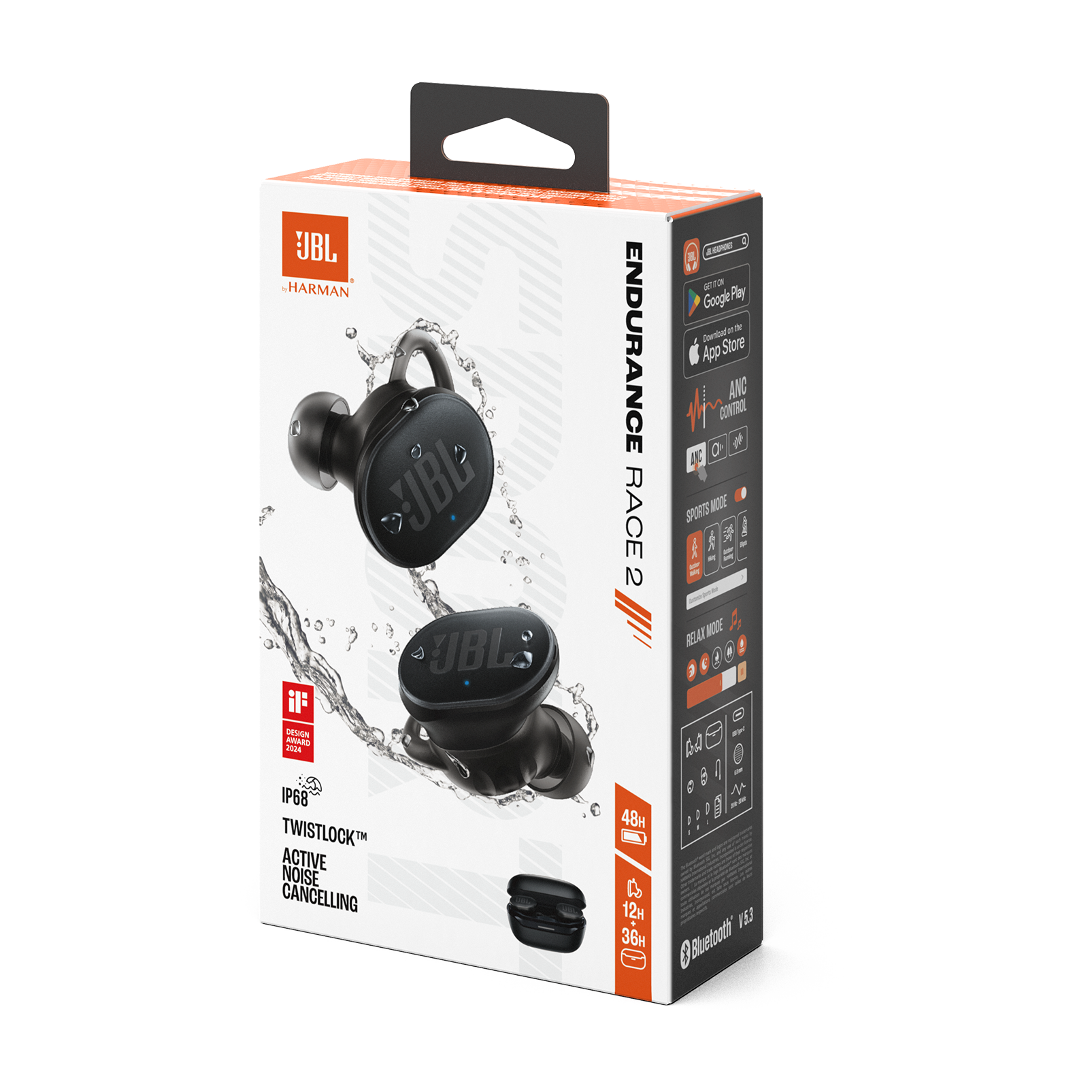Auriculares JBL Endurance Race 2 TWS ANC IP68 Negros