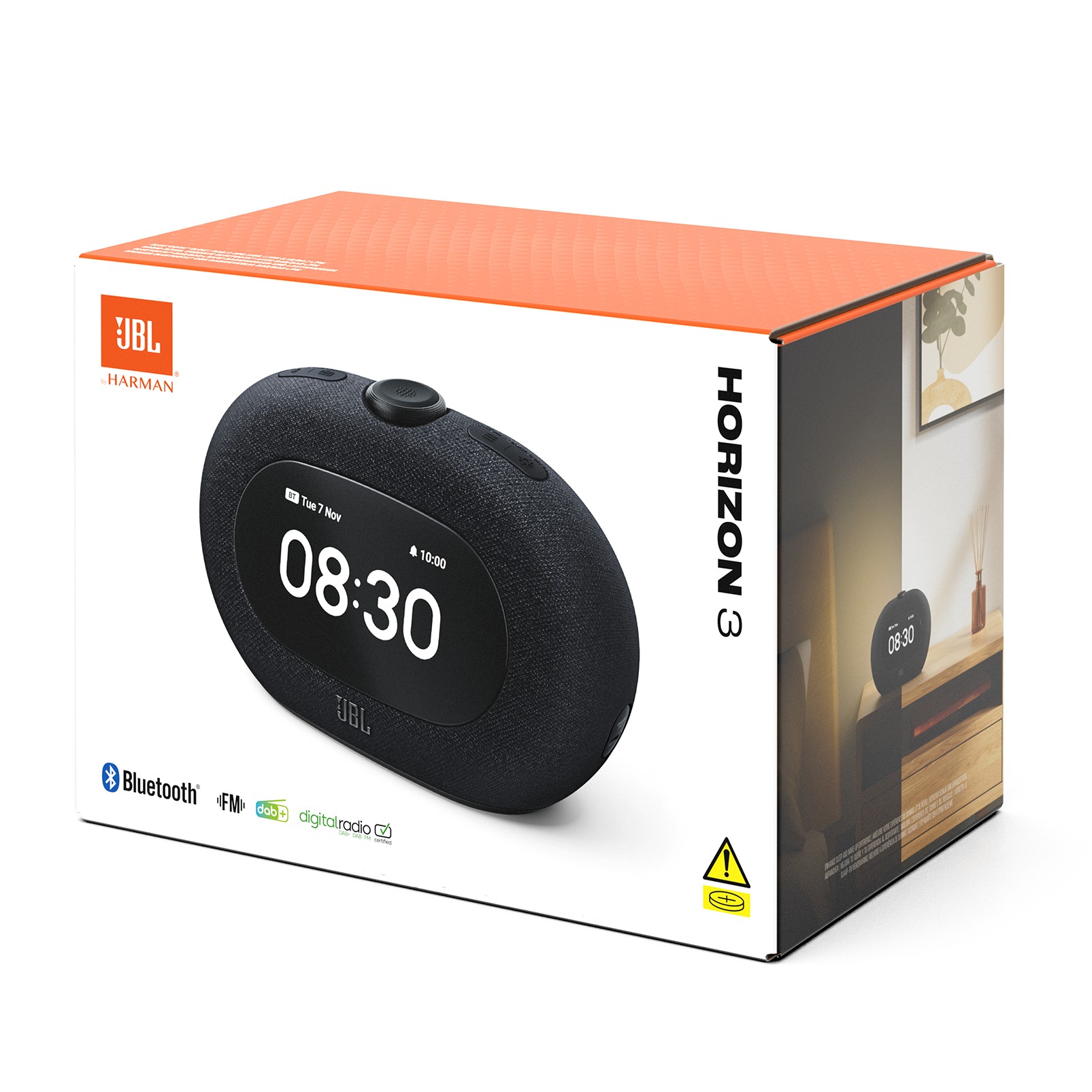 Radio Despertador JBL Horizon 3 Bluetooth FM USB-C Negro