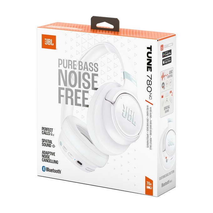 Auriculares JBL Tune 780NC Bluetooth ANC 76h Blanco