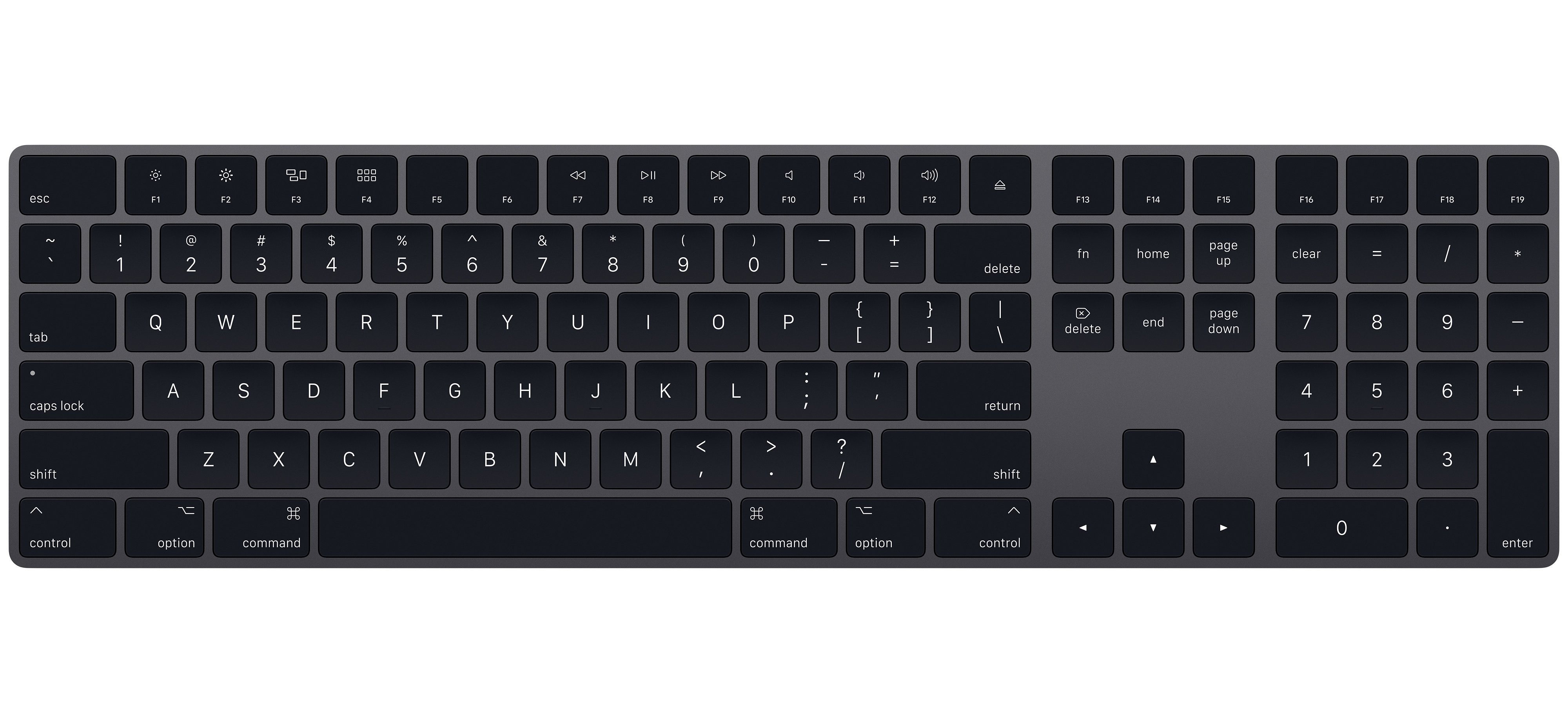 Teclado bluetooth Apple A1843 QWERTY español gris espacial