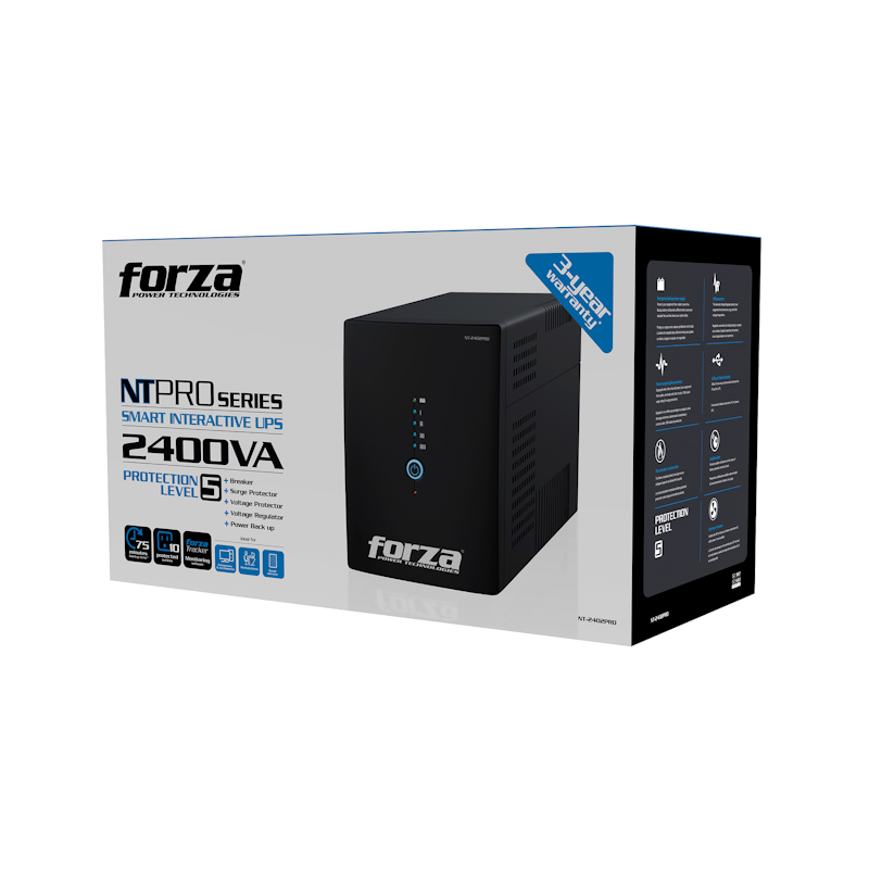 UPS Forza NT-2402PRO 2400VA/1200W Interactiva 220V Torre