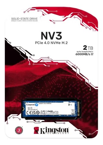 SSD M.2 NVMe PCIe 4.0 de 2TB Kingston NV3 SNV3S/2000G
