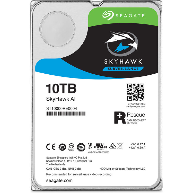 Disco Duro HDD Seagate SkyHawk AI 10TB SATA 7200RPM 3.5