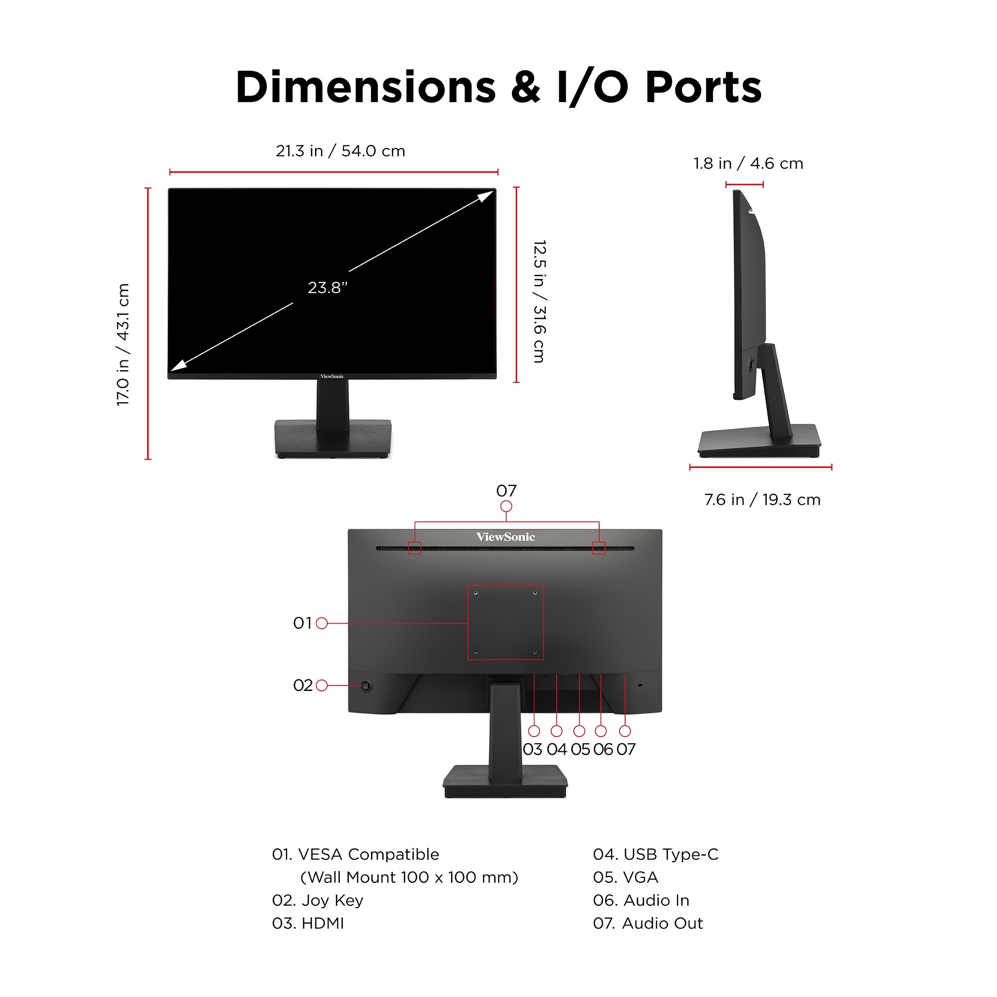 Monitor ViewSonic VA2448-MHU 24