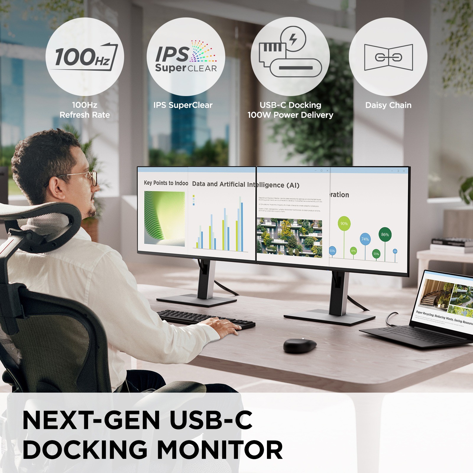 Monitor ViewSonic VG2458 24” IPS Full HD USB-C 100Hz
