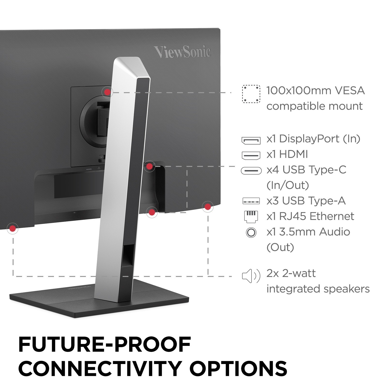 Monitor ViewSonic VG2458 24” IPS Full HD USB-C 100Hz