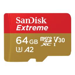 Tarjeta de memoria de 64GB SanDisk Extreme microSD adaptador