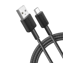 Cable USB-A a USB-C trenzado Anker 322 1,8 metros negro