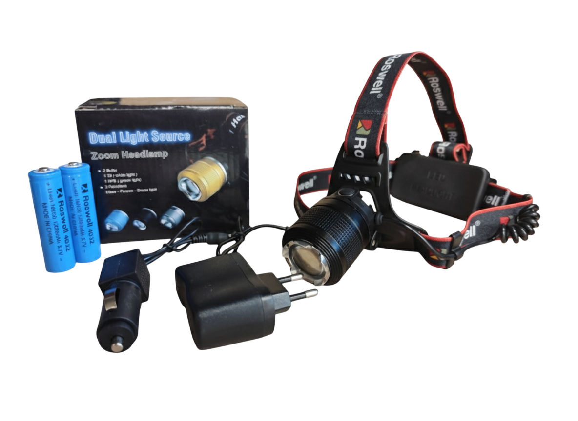 Linterna De Cabeza Dual Recargable Con Zoom