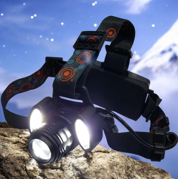 Linterna De Cabeza Recargable Headlight Con 2 Led Laterales