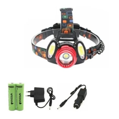 Linterna De Cabeza Recargable Headlight Con 2 Led Laterales