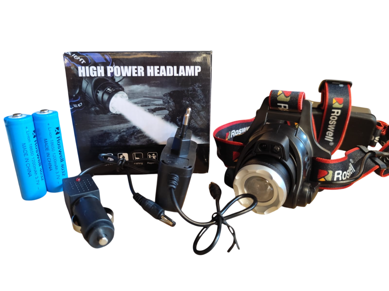 Linterna De Cabeza Recargable De Gran Potencia Con Zoom