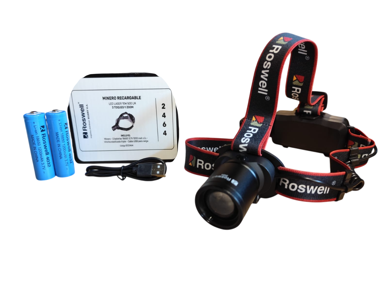 Linterna Potente De Cabeza Recargable Led Laser 500lm Zoom