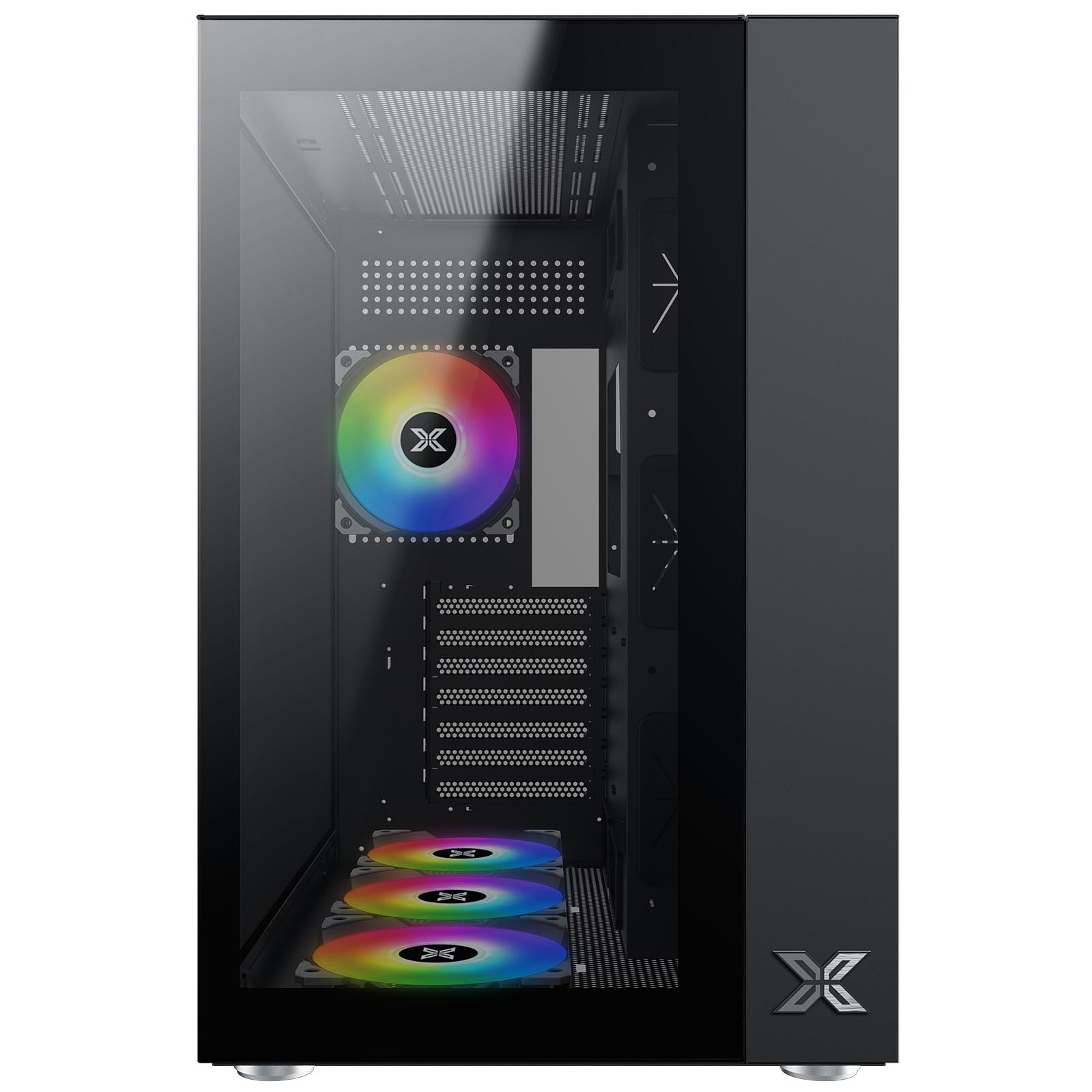 GABINETE AQUARIUS PRO BLACK ATX CON TIPO-C