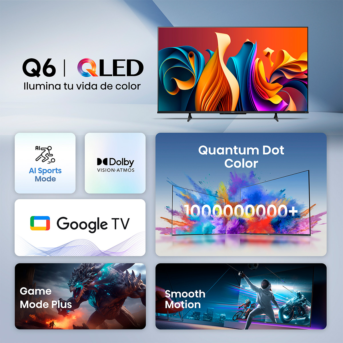 TELEVISOR HISENSE SMART TV QLED UHD 4K 65 Google TV