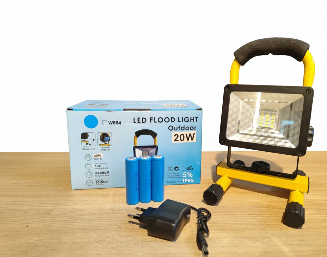 Foco Reflector LED Portatil 20W Exterior Recargable IP65