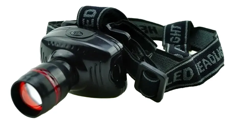 Linterna Minero Led con Zoom 20mts Vincha Ajustable