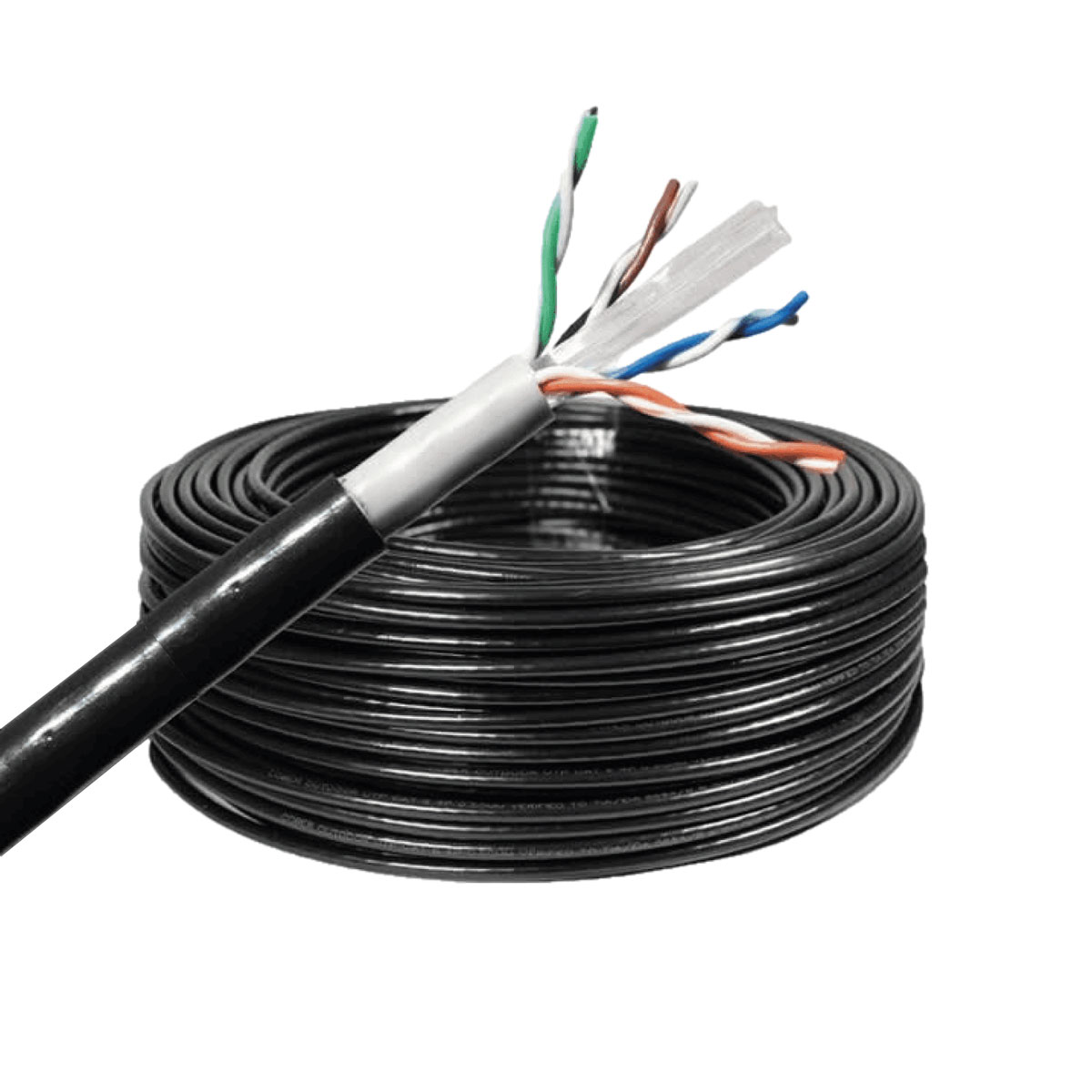Cable de red UTP Cat6 Exterior Negro 100% Cobre 50mts